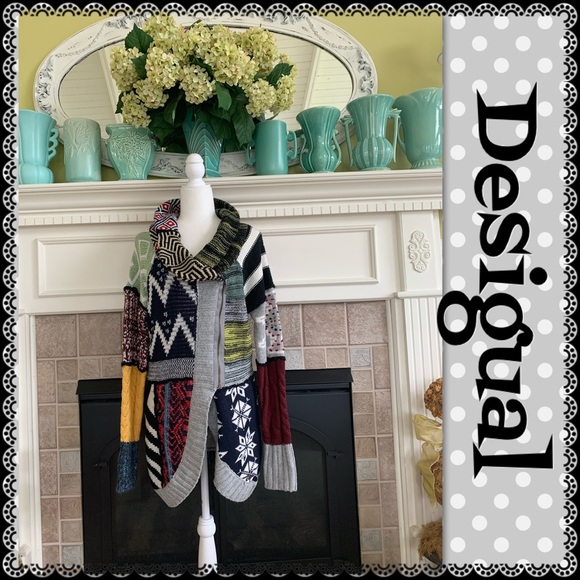 Desigual Sweaters - Desigual colorful cardigan XL